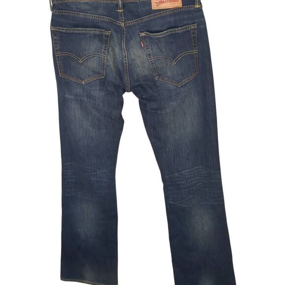 Levis 527 Slim Bootcut Dark Wash Denim Jeans 32 32 - Picture 2 of 9